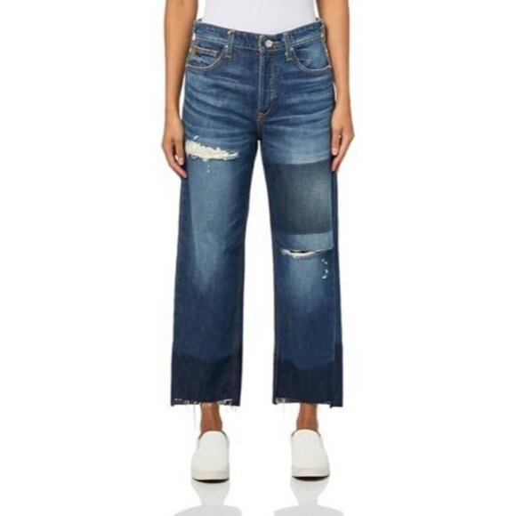 Ariat Women's Ultra High Rise Distressed Jazmine Tomboy Straight Leg Jeans Haiti - Picture 1 of 5